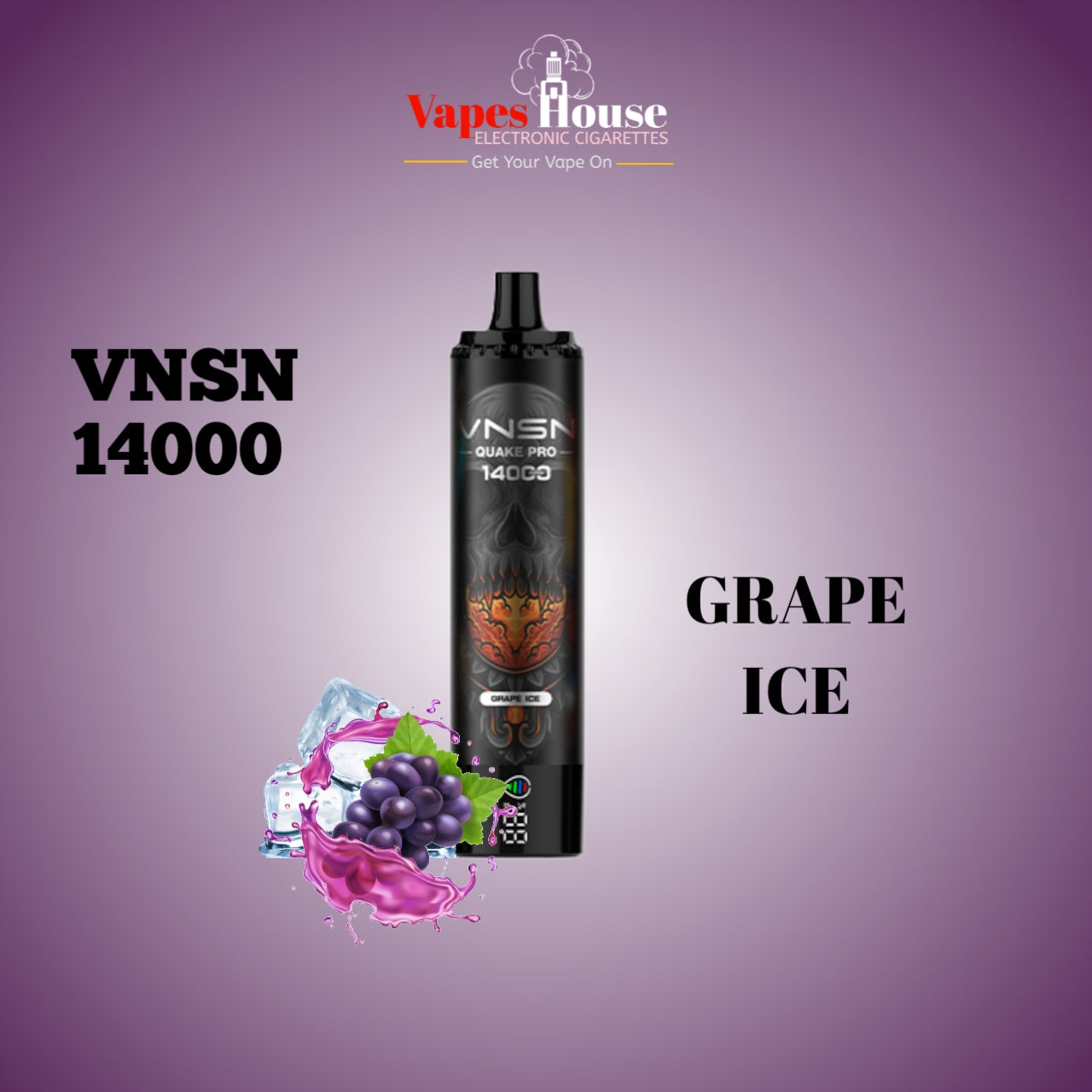 VNSN Quake Pro 14000 Grape Ice Disposable vape