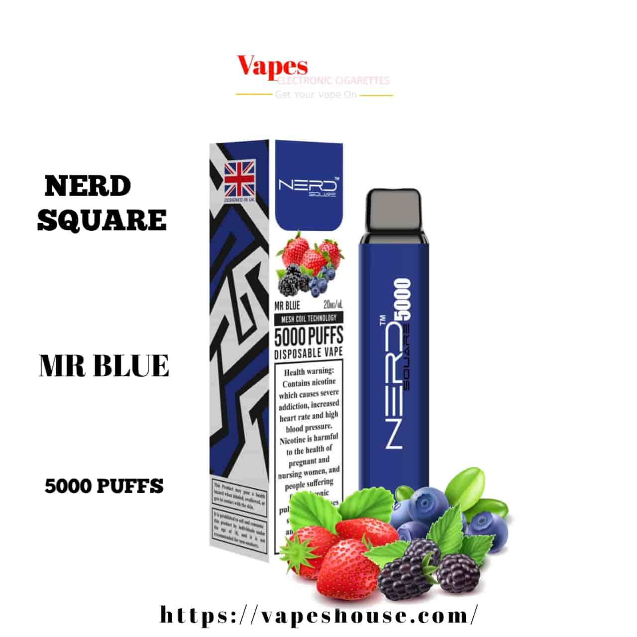 Nerd Square 5000 - MR Blue Disposable