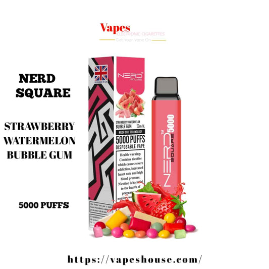 Nerd Square 5000 - Watermelon Strawberry Bubblegum Disposable