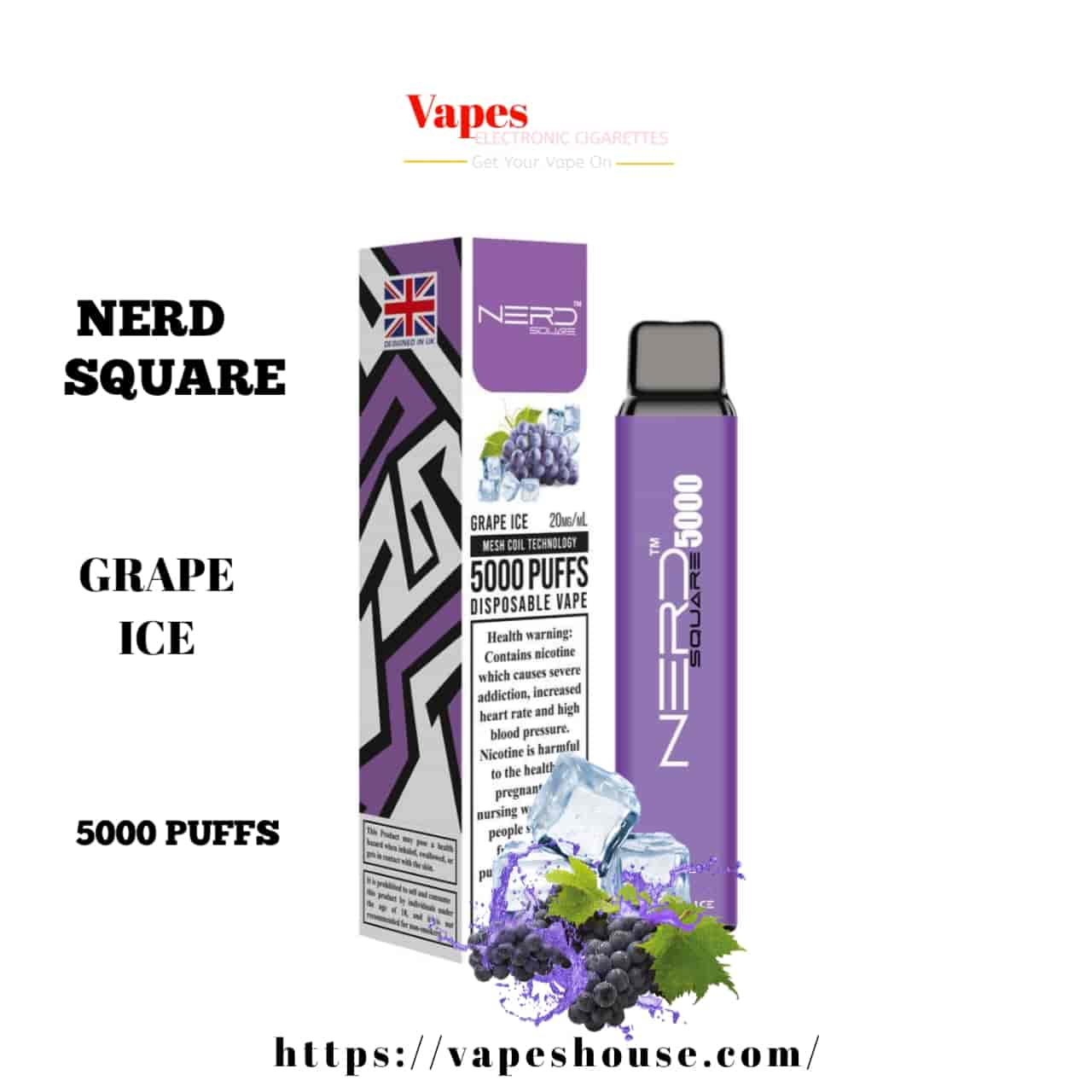 Nerd Square 5000 - Grape Ice Disposable