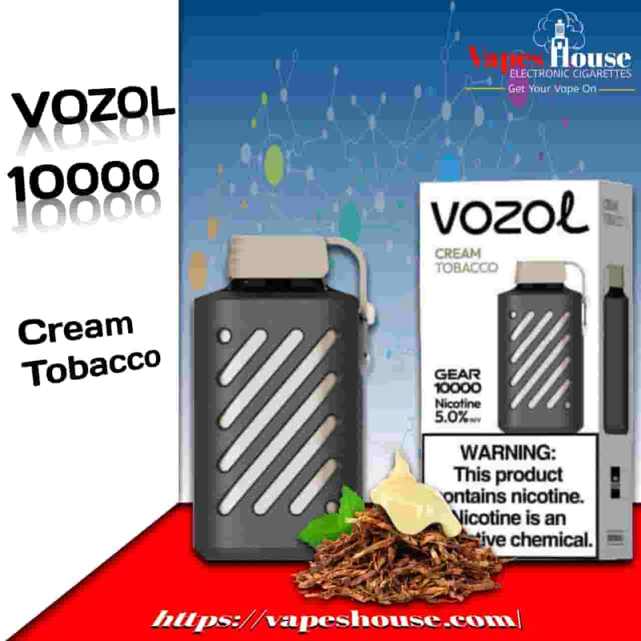 Vozol Gear 10000 Puffs cream tobacco Disposable Vape
