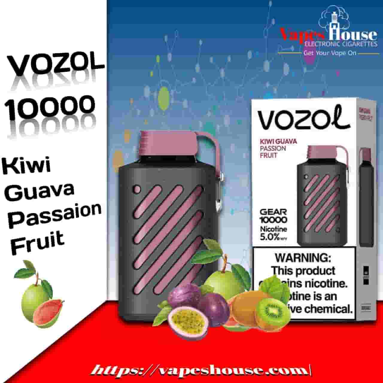 Vozol Gear 10000 Puffs Kiwi Guava Passion Fruit Disposable Vape